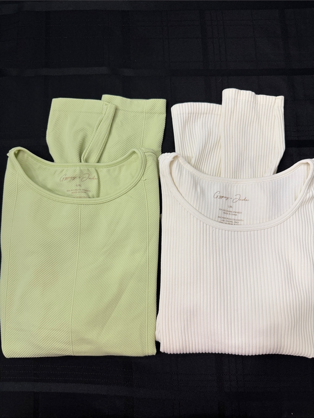 Women’s Crew & Scoop Neck Sweater - Sage Green and Cream
